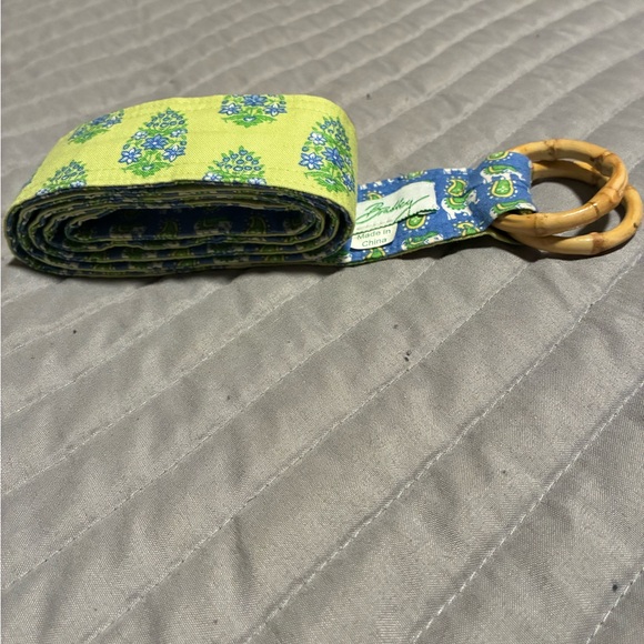Vera Bradley Accessories - Vera Bradley Reversible Lime and Navy Floral Belt